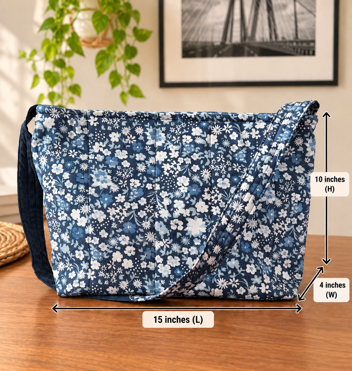 Shoulder Bag - Blue Floral