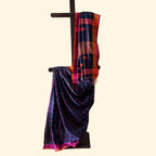 Navy Blue Checked Handloom Cotton Saree