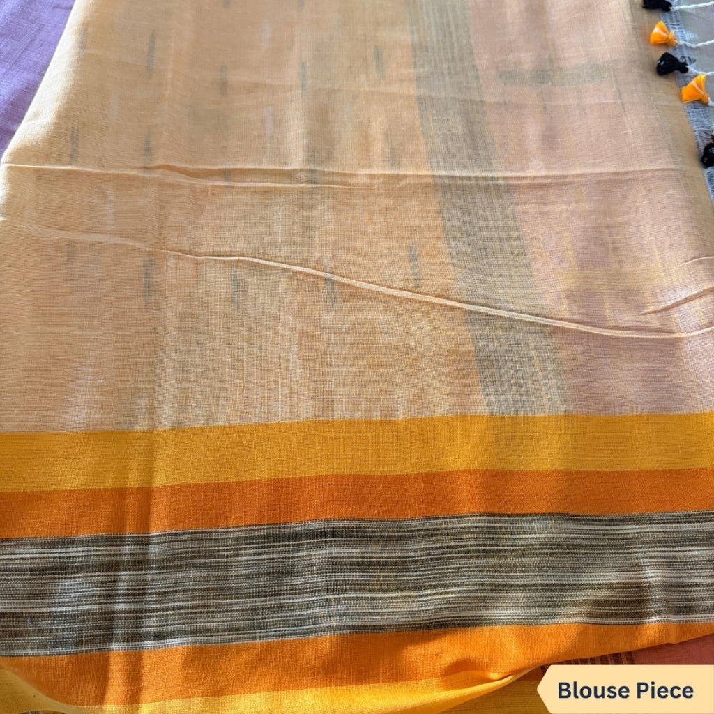 Soft Pink Handloom Cotton Saree