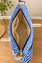 Shoulder Bag - Blue Geometric