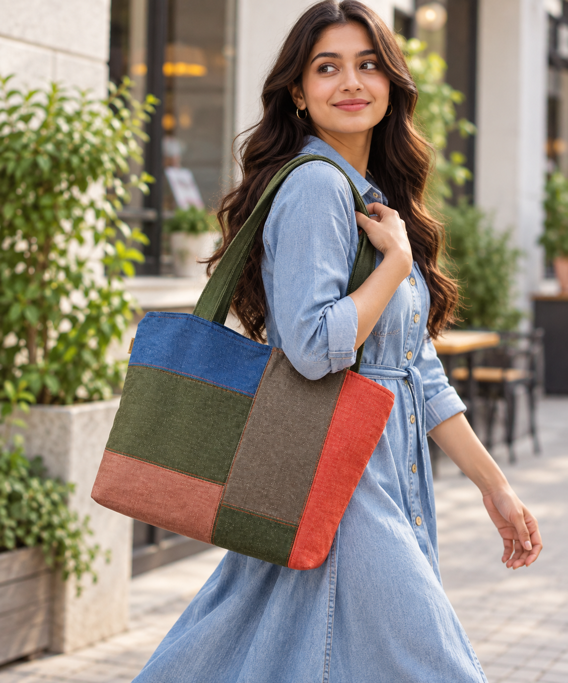 Shoulder Bag - Denim Mosaic