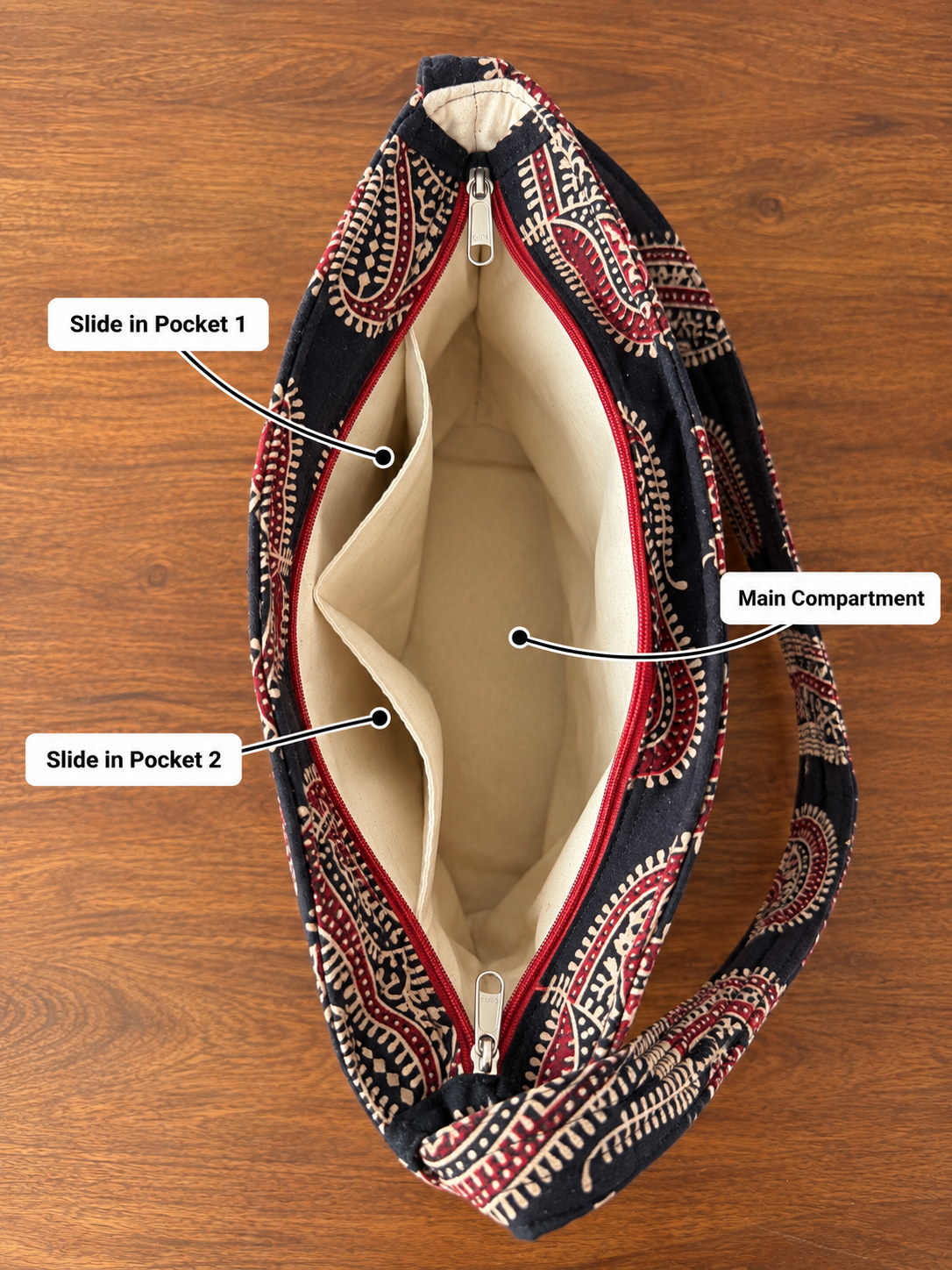 Shoulder Bag - Black Paisley Love