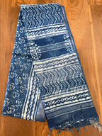 Indigo Bloom Linen Saree