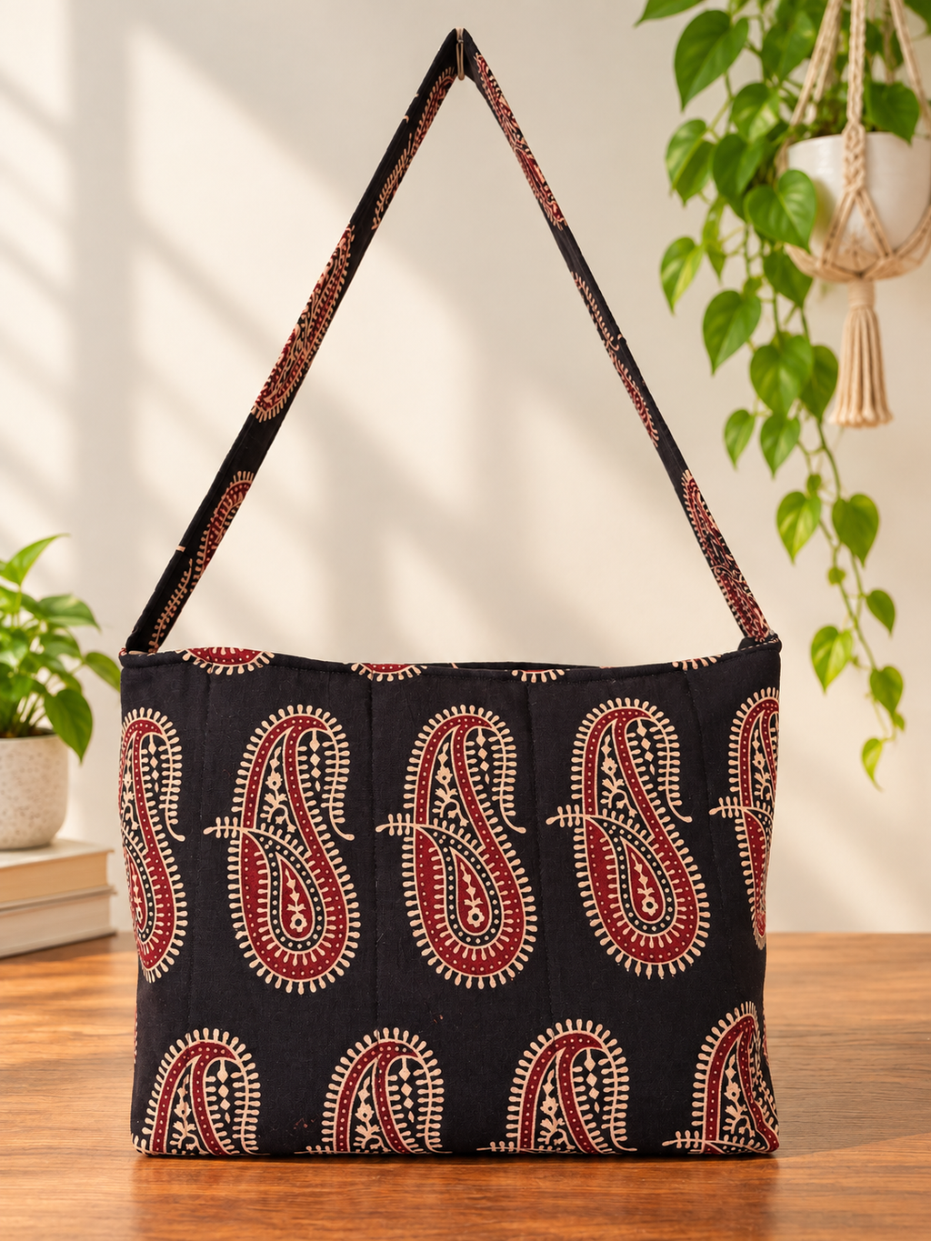 Shoulder Bag - Black Paisley Love