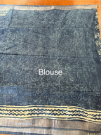 Indigo Bloom Linen Saree