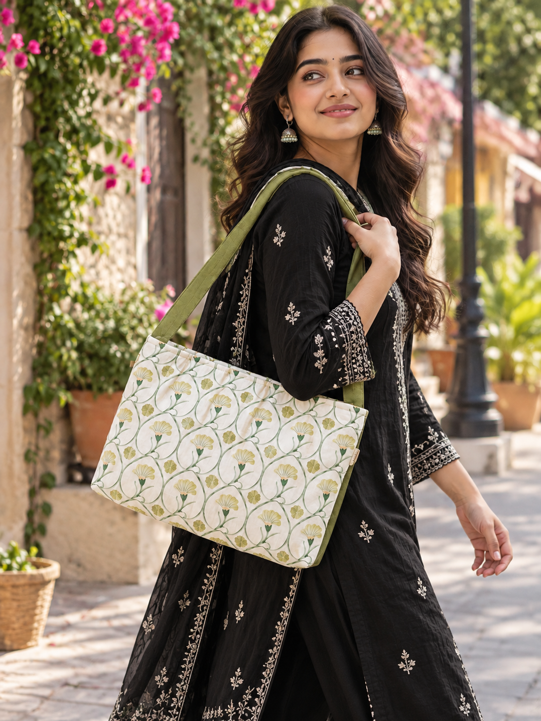 Shoulder Bag - Botanical Canvas