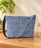 Shoulder Bag - Blue Geometric