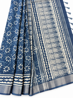Indigo Floral Handloom Saree