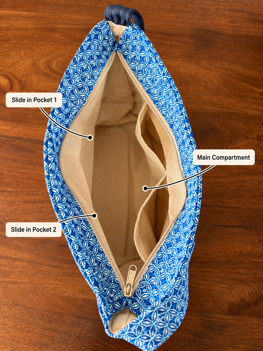 Shoulder Bag - Blue Kyoto
