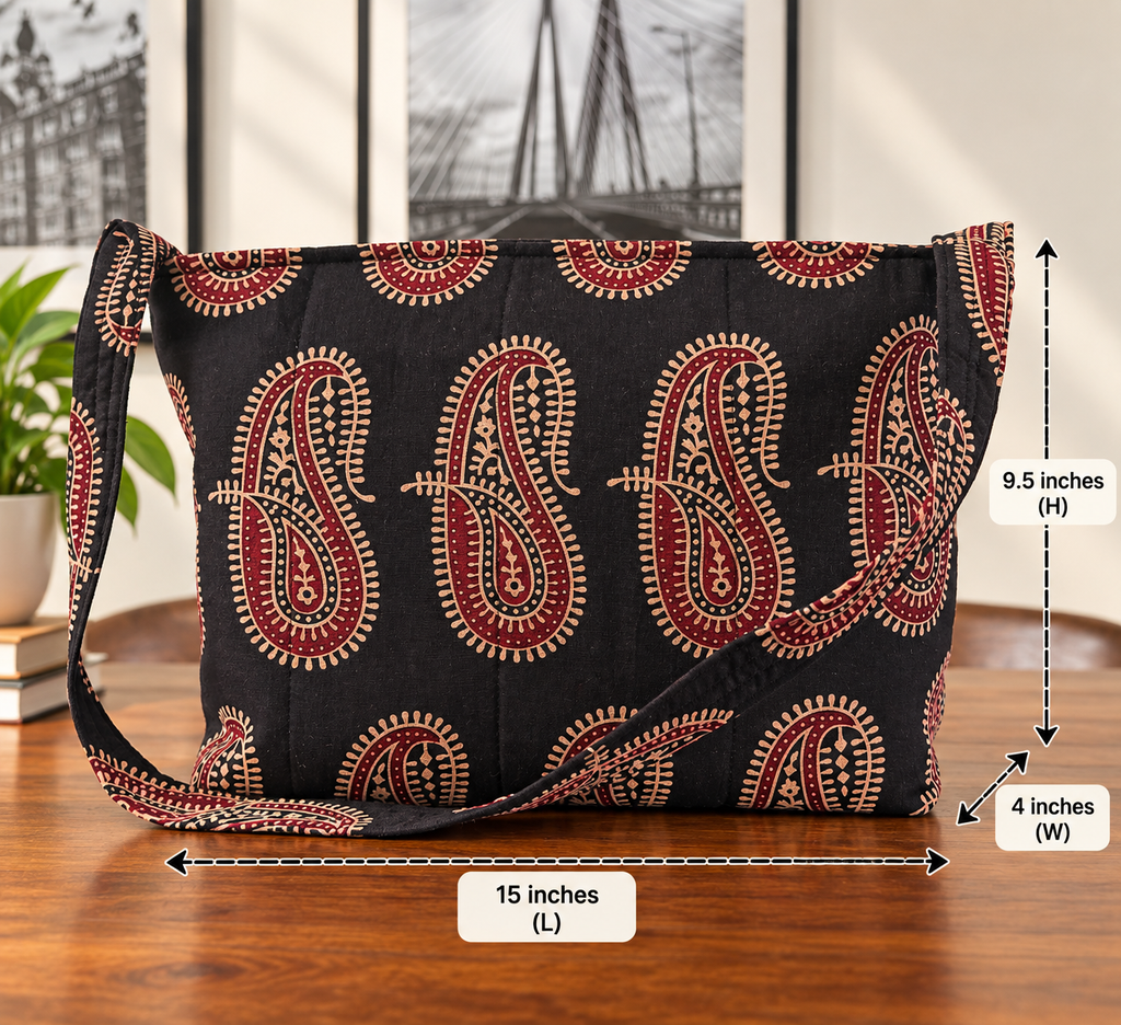 Shoulder Bag - Black Paisley Love