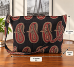 Shoulder Bag - Black Paisley Love