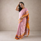 Soft Pink Handloom Cotton Saree