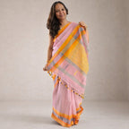 Soft Pink Handloom Cotton Saree