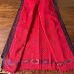 Crimson Red Handloom Cotton Saree