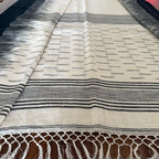 Ivory & Black Handloom Cotton Saree