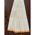 Ivory & Sunshine Yellow Handloom Cotton Saree