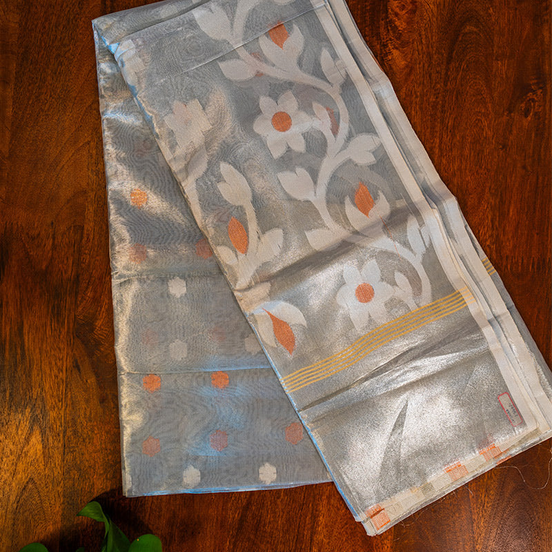 Silver Muslin Jamdani