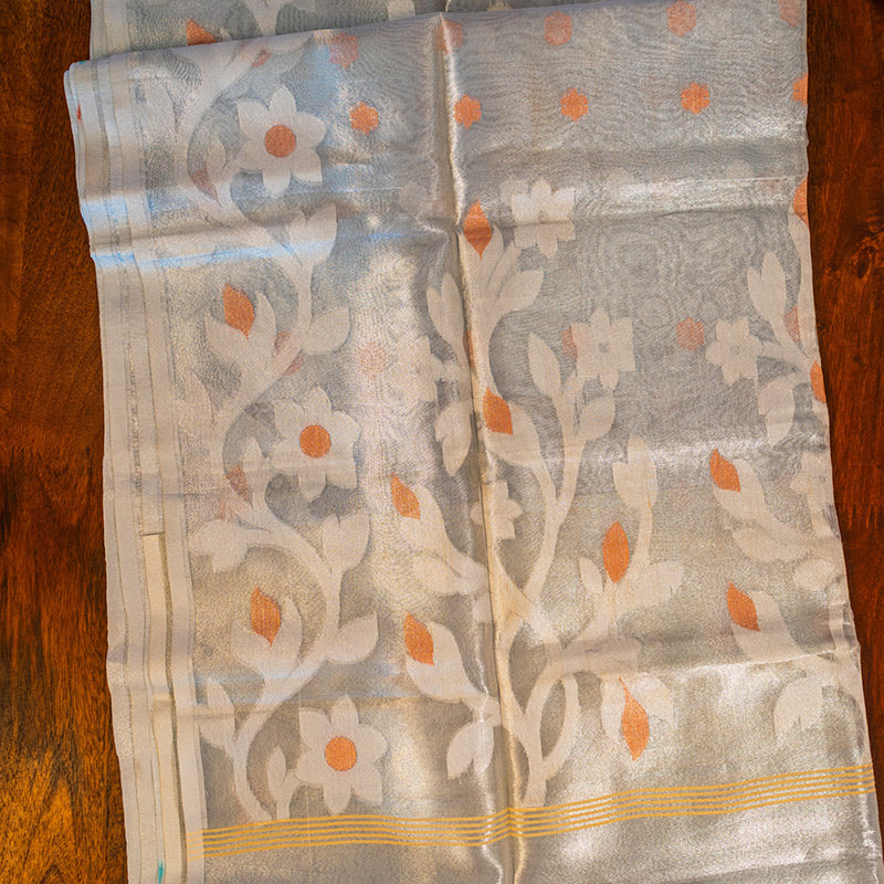 Silver Muslin Jamdani