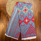 Grey & Red Jamdani