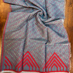 Grey & Red Jamdani