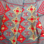 Grey & Red Jamdani