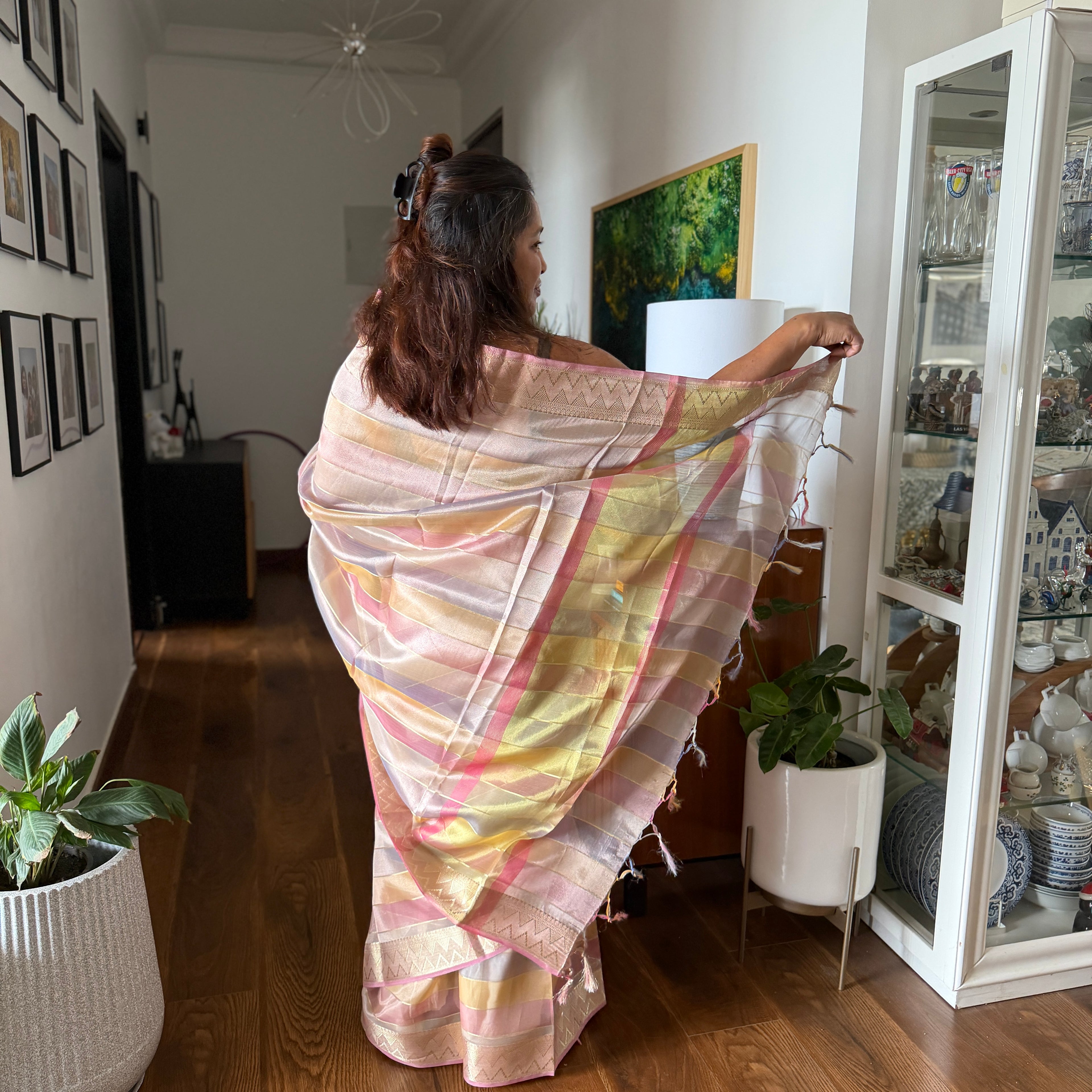 Candy Glow Tissue Organza Saree