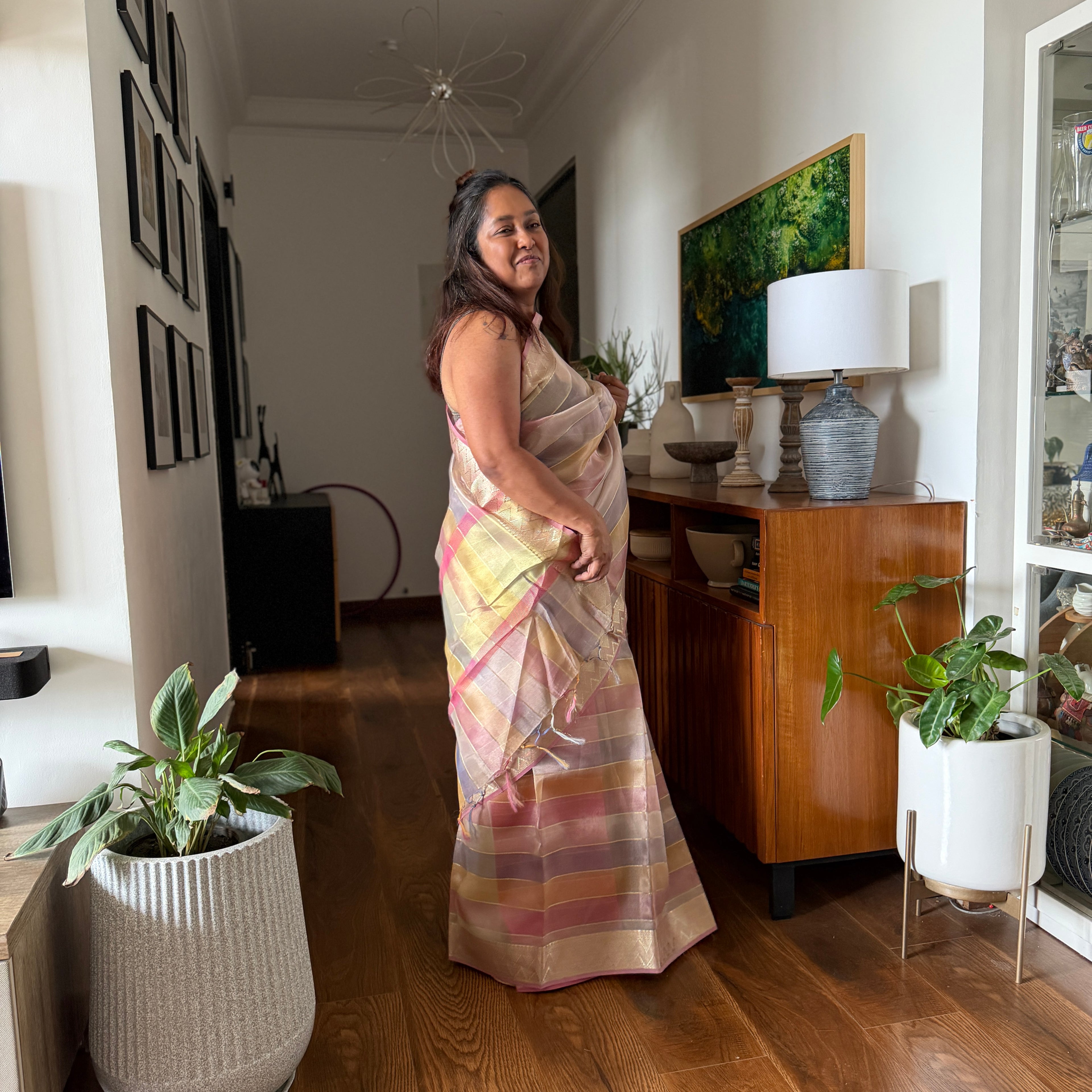 Candy Glow Tissue Organza Saree