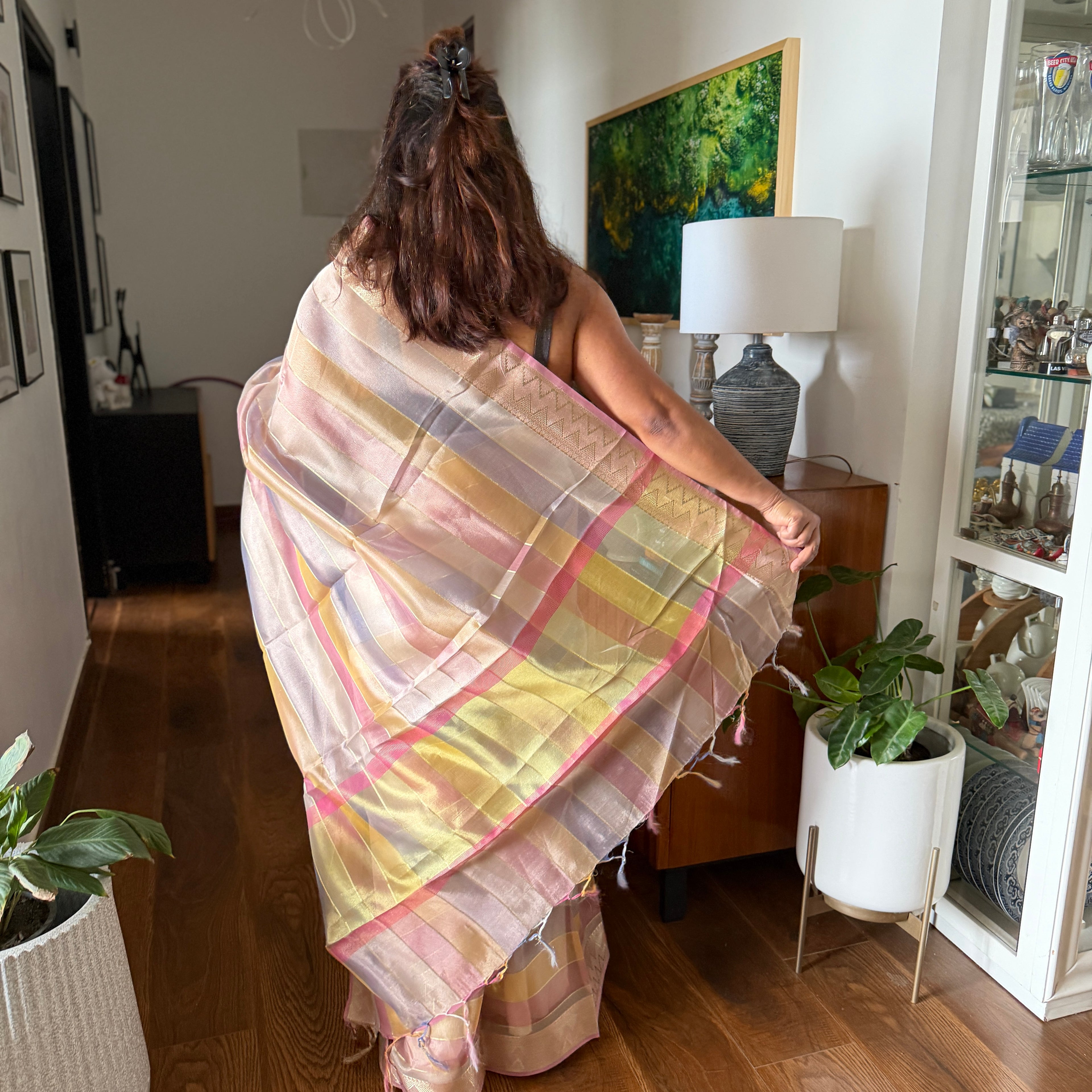 Candy Glow Tissue Organza Saree