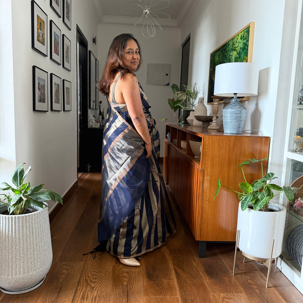 Midnight Gleam Semi Tissue Saree
