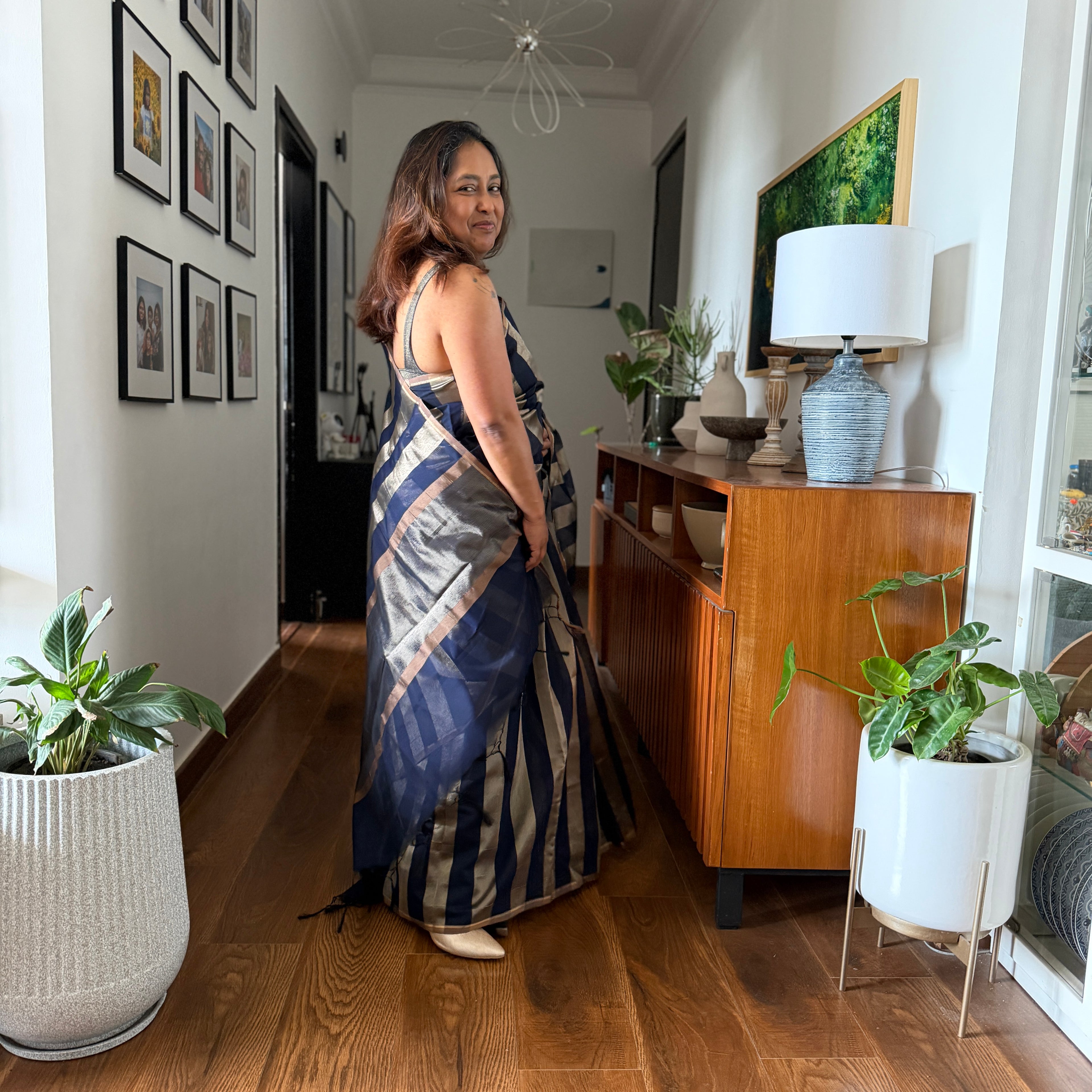 Midnight Gleam Semi Tissue Saree