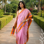 Soft Pink Handloom Cotton Saree