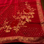 Regal Pink Floral Zari Silk Saree
